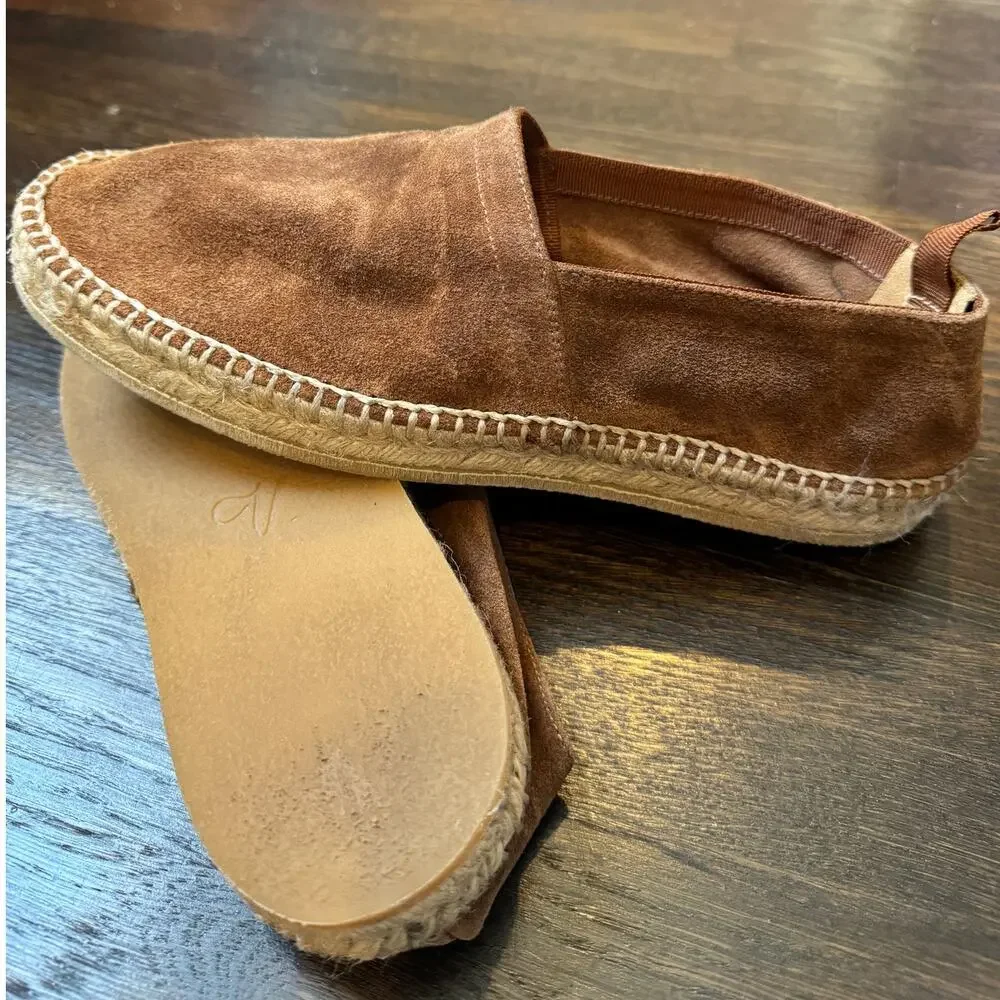 Velasca | Women's Inguriatt Suede Calf Leather Slip On Espadrilles Sz 39 Brown